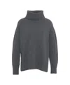 Mvm Merino Wool And Cashmere Turtleneck Sweater In Gray