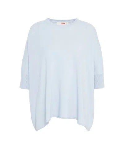 Mvm Oversized Knit Sweater In Blue