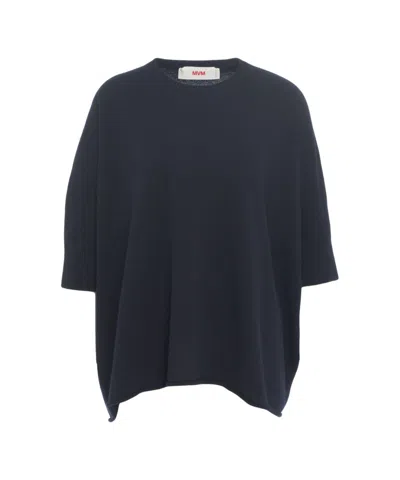 Mvm Oversized Knit Sweater In Blue