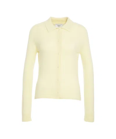 Mvm Polo Collar Knit Sweater In Yellow