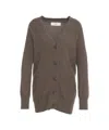 Mvm Raccoon Wool Cardigan In Brown