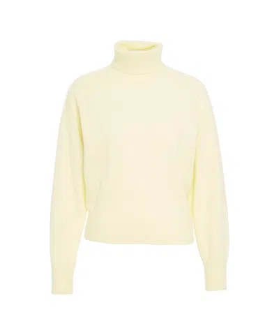 Mvm Refined Knit Turtleneck Sweater In Yellow
