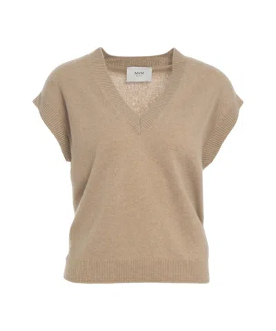 Mvm Ribbed Detail Cashmere Waistcoat In Pink