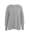 Mvm Round Neck Cashmere Sweater In Gray