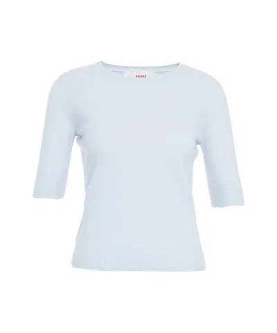 Mvm Timeless Knit Sweater With Round Neck In White