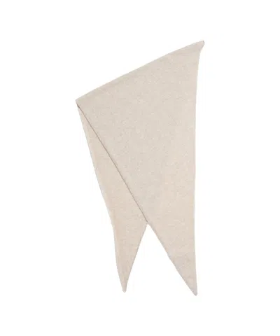 Mvm Triangular Beige Knit Scarf In Neutral