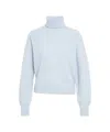 Mvm Turtleneck Cashmere Sweater With Ribbed Detailing In White