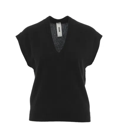 Mvm V-neck Cashmere Gilet In Black