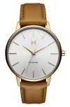 Mvmt Boulevard Quartz Leather Strap Watch, 38mm In Brown