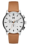 Mvmt Men's Chrono Ii Brown Leather Strap Watch 44mm In Brown/white