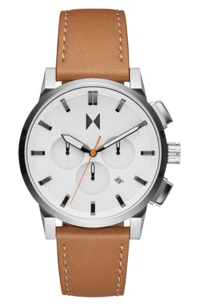 MVMT MVMT CHRONO 2 CHRONOGRAPH LEATHER STRAP WATCH, 44MM