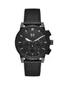 Mvmt Men's Chrono Ii Black Leather Strap Watch 44mm In Black/black