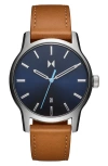 Mvmt Men's Classic Ii Tan Leather Strap Watch 44mm In Dark Blue
