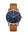 Mvmt Men's Classic Ii Tan Leather Strap Watch 44mm In Blue/tan