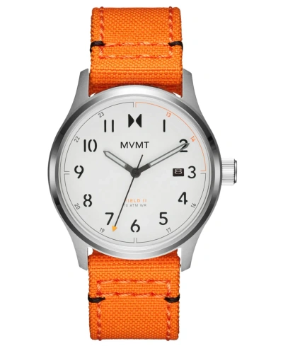 Mvmt Field Ii Men's Orange Nylon Watch 41mm In White/orange