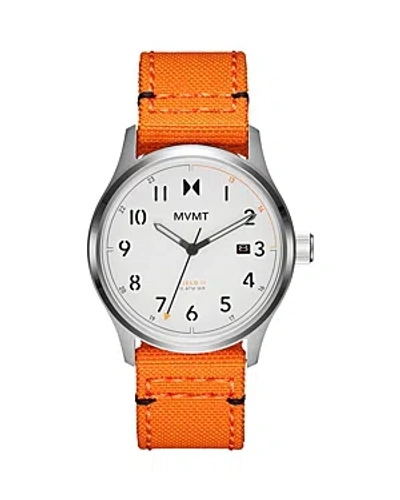 Mvmt Field Ii Men's Orange Nylon Watch 41mm In White/orange