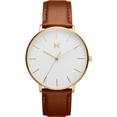 Mvmt Legacy Slim Leather Strap Watch, 42mm