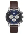 Mvmt Men's Chrono Ii Dark Brown Leather Strap Watch 44mm In Dark Brown