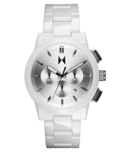 MVMT MEN'S CHRONO II WHITE CERAMIC BRACELET WATCH, 44MM