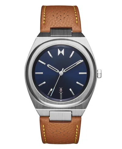 MVMT MEN'S ODYSSEY II BROWN LEATHER STRAP WATCH ,40MM