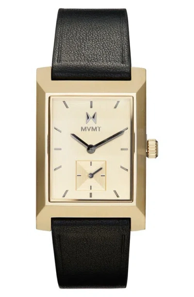 Mvmt Newporter Leather Strap Watch, 27.5mm