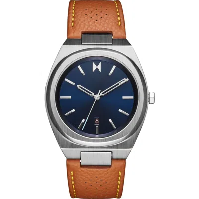 MVMT MVMT ODYSSEY II LEATHER STRAP WATCH, 40MM