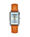 Mvmt Women's Quartz Signature Square Tan Leather Watch 24mm In Blue/orange