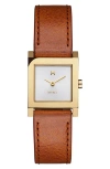 Mvmt Women's Marquee Square Brown Leather Strap Watch, 22mm