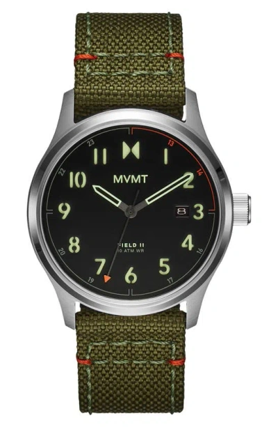 Mvmt Watches Field Ii Nylon Strap Watch, 41mm In Black