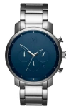 Mvmt Watches The Chrono Chronograph Bracelet Watch, 40mm In Silver/navy/silver