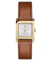 Mvmt Women's Marquee Square Brown Leather Strap Watch, 22mm In Brown
