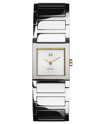 MVMT WOMEN'S MARQUEE SQUARE SILVER TONE STAINLESS STEEL BRACELET WATCH, 22MM