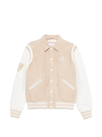 Mvp Wardrobe Appliqué Bomber Jacket In Neutral