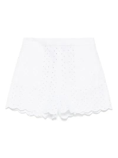 Mvp Wardrobe Broderie-anglaise Shorts In White