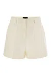 Mvp Wardrobe Cotton And Silk Bermuda Shorts In Beige