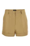 Mvp Wardrobe Cotton And Silk Bermuda Shorts In Beige