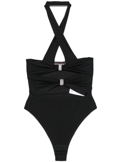 Mvp Wardrobe Cut-out Bodysuit In Black