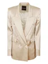 Mvp Wardrobe Double-breasted Blazer In Neutral