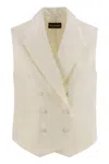 Mvp Wardrobe Double-breasted Cotton And Silk Waistcoat In White