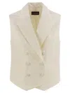 Mvp Wardrobe Double-breasted Cotton And Silk Waistcoat In White