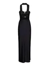 Mvp Wardrobe Luna Cut Out Midi Dress In Black