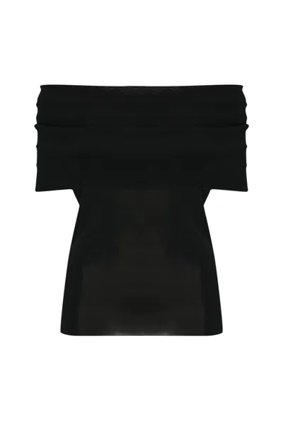 Mvp Wardrobe Flowing Viscose Sweater In Nero