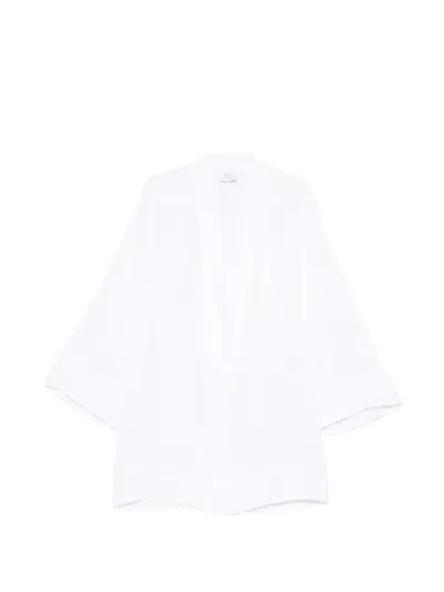 Mvp Wardrobe Linen Belyted Shirt In White