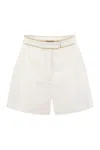 Mvp Wardrobe Bermuda Shorts In Linen In Neutral