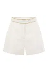 Mvp Wardrobe Bermuda Shorts In Linen In White