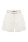 Mvp Wardrobe Bermuda Shorts In Linen In White