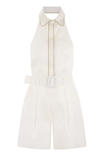 MVP WARDROBE MVP WARDROBE LINEN SLEEVELESS ROMPER SUIT