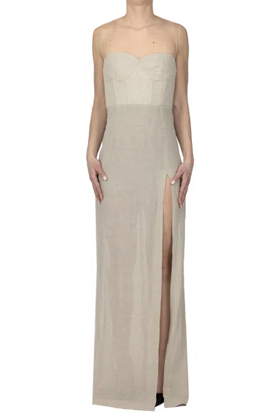 Mvp Wardrobe Long Sheath Dress In Neutral