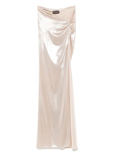 Mvp Wardrobe Lurex Maxi Skirt In Pink