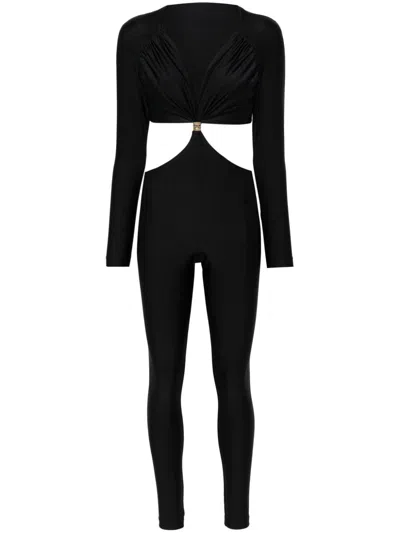 Mvp Wardrobe Marina Cut-out Jumpsuit In Black